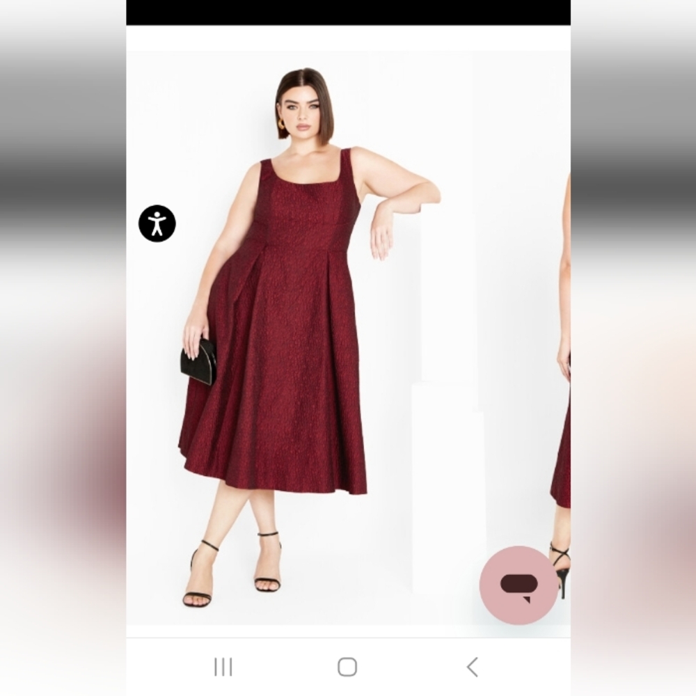 CITY CHIC Elegant Red Sleeveless Dress - Picture 2 of 5
